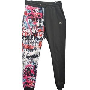 MCMXXXIII Mens Graffiti Print Red Ape Black Drawstring Sweats Joggers